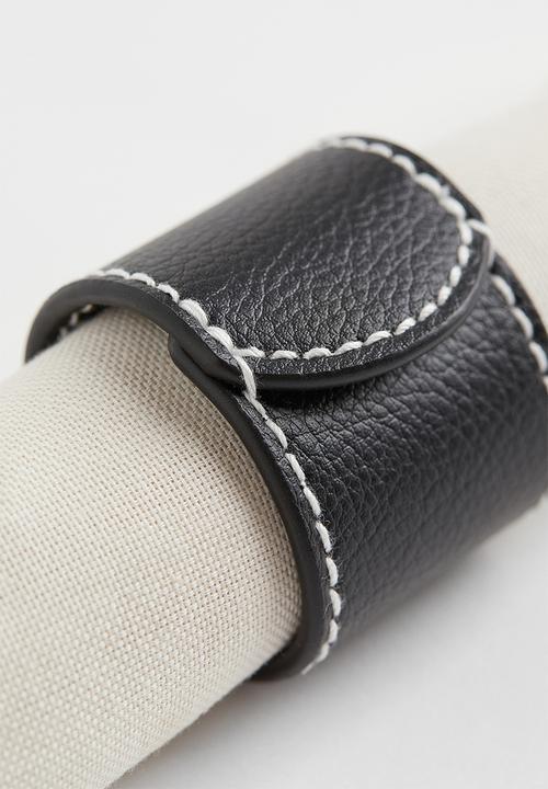 H&M - 4-pack napkin rings - black