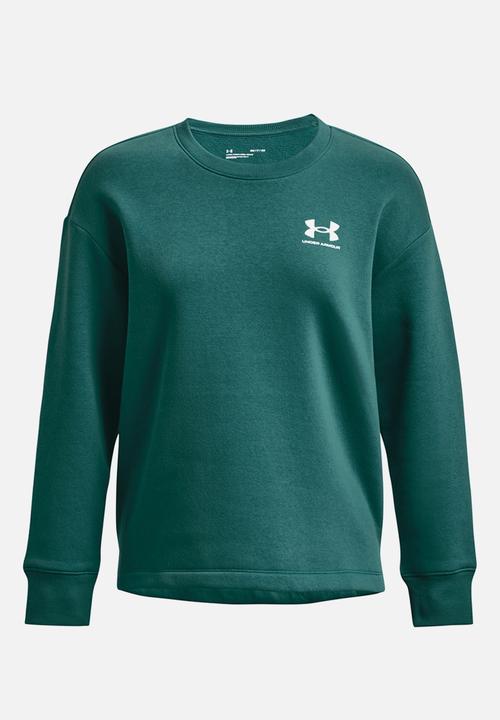 Under Armour - Rival fleece oversize crew - coastal teal / white