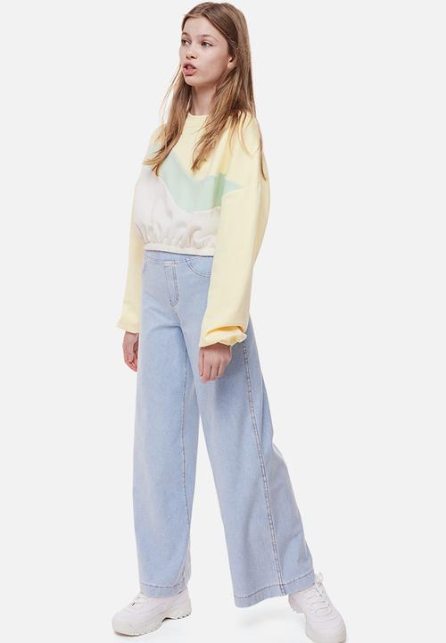 H&M - Boxy sweatshirt - light yellow/block-coloured 