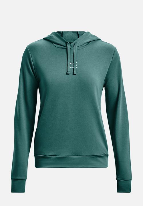 Under Armour - Rival terry hoodie - coastal teal / white
