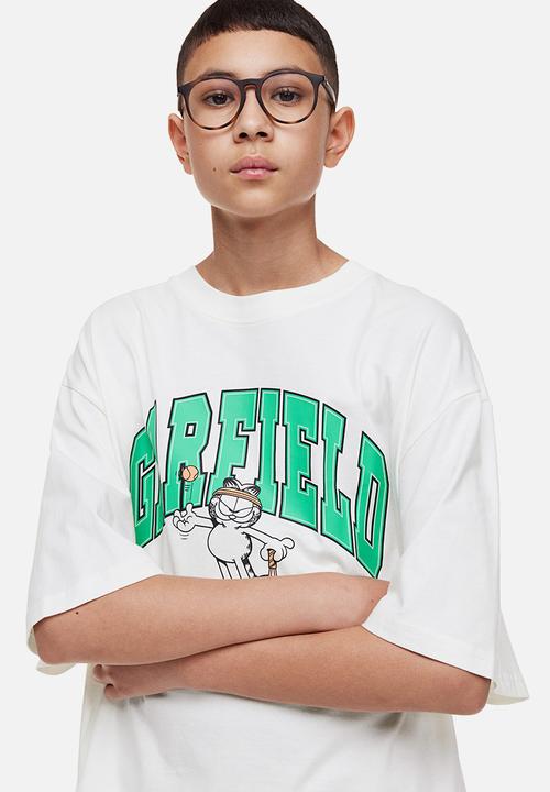 H&M - Oversized printed T-shirt - natural white/garfield 