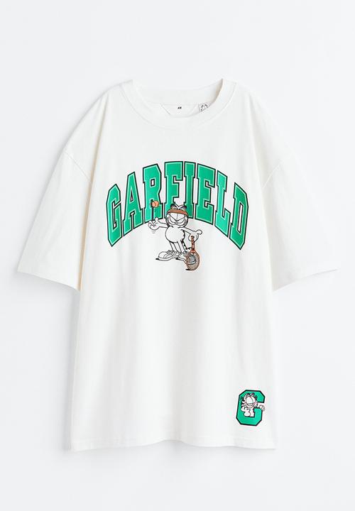 H&M - Oversized printed T-shirt - natural white/garfield 
