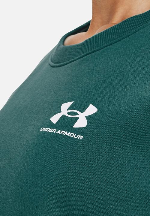 Under Armour - Rival fleece oversize crew - coastal teal / white