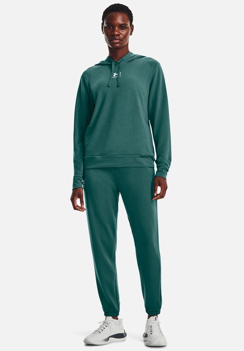 Under Armour - Rival terry hoodie - coastal teal / white