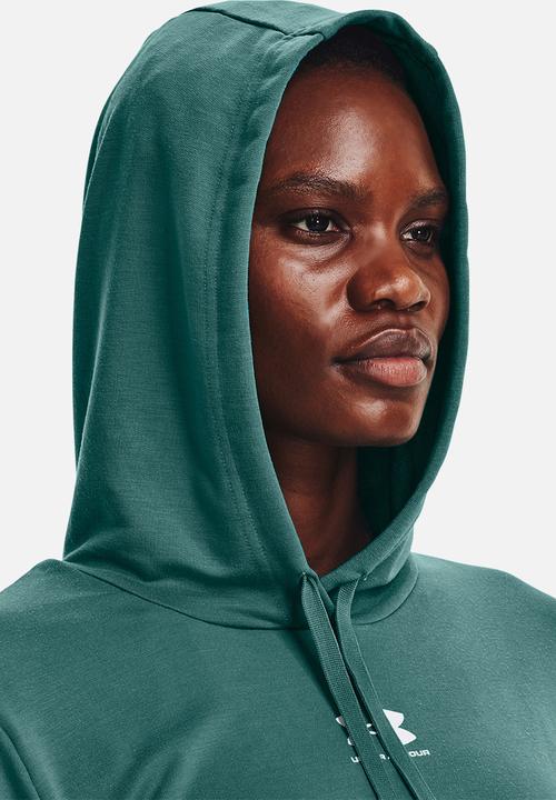 Under Armour - Rival terry hoodie - coastal teal / white