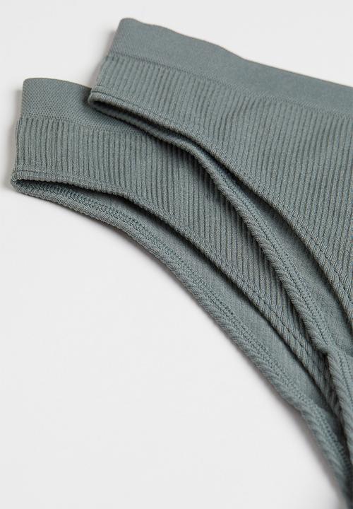 H&M - 2 Pack seamless briefs - green,grey