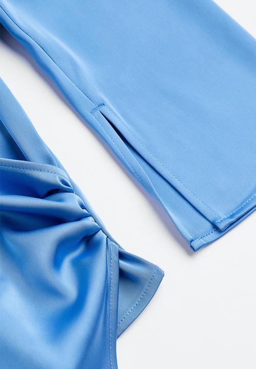 H&M - Satin wrap blouse - blue