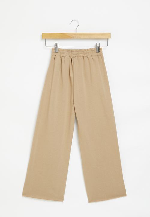Pop Candy - Wide leg sweat pants - beige