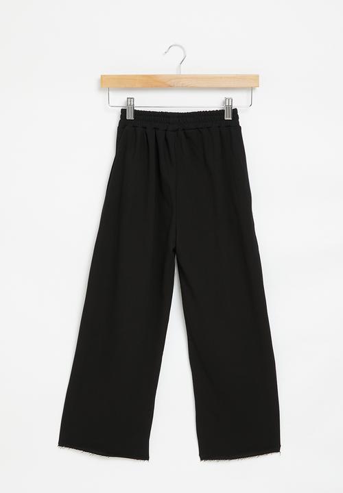 Pop Candy - Wide leg sweat pants - black