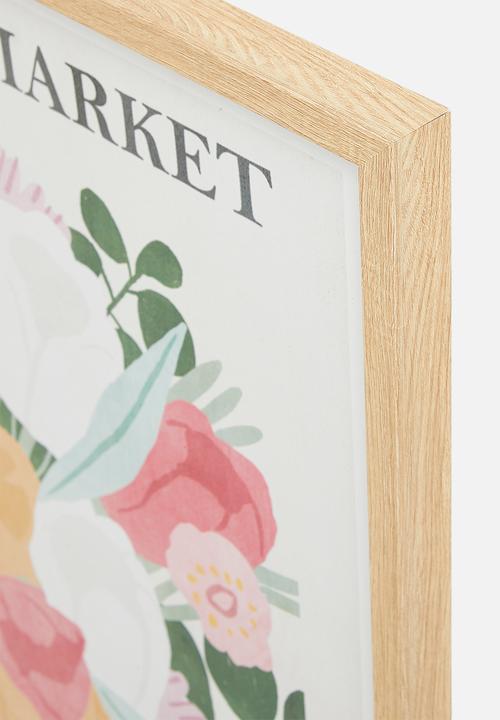 Sixth Floor - Flower market framed art - multi