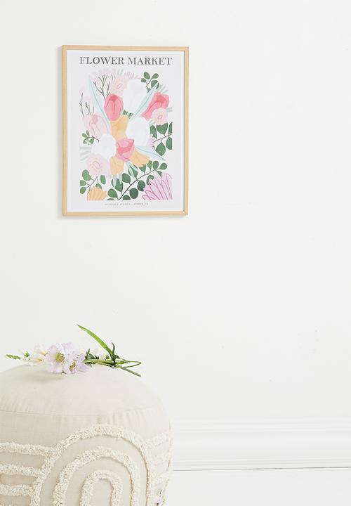 Sixth Floor - Flower market framed art - multi