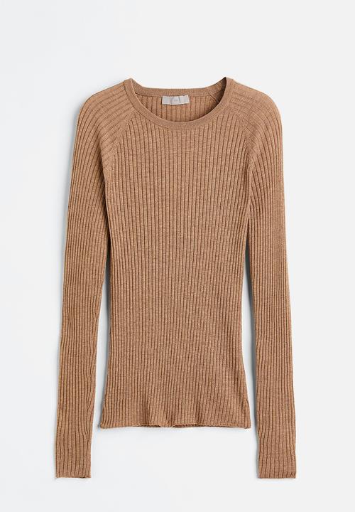H&M - Rib-knit top - beige