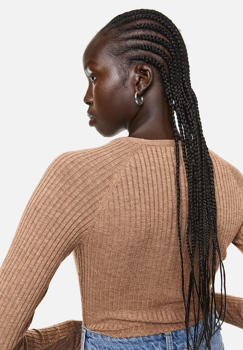 H&M - Rib-knit top - beige