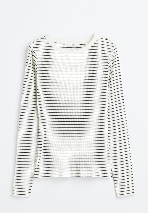 H&M - Ribbed top - white
