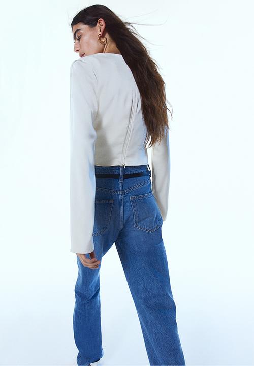 H&M - Satin wrap blouse - white
