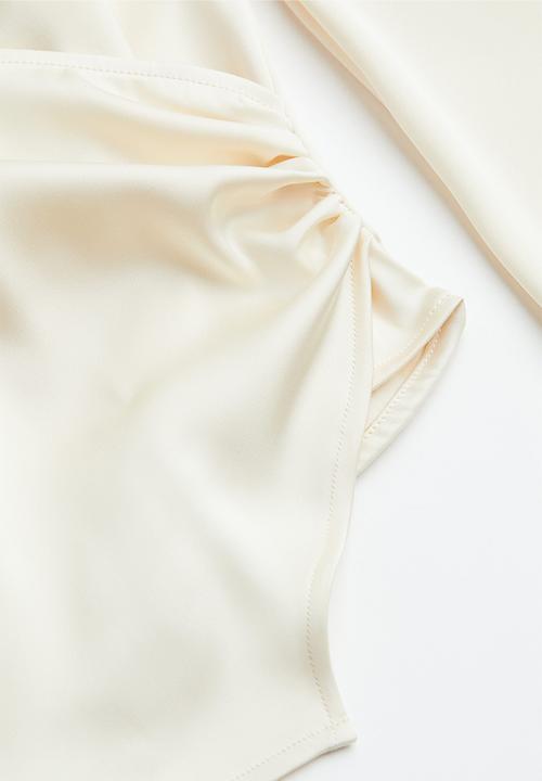 H&M - Satin wrap blouse - white