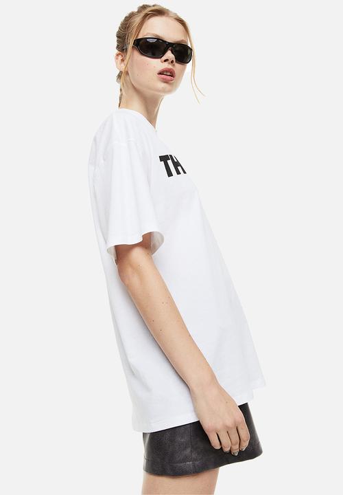 H&M - Oversized printed T-shirt - white