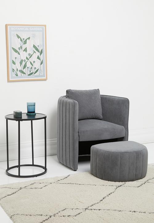 Sixth Floor - Tristan occasional and foot stool - grey