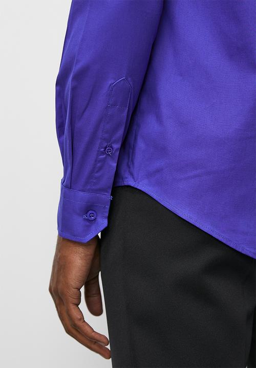Superbalist - Slim fit long sleeve cotton stretch shirt - royal blue