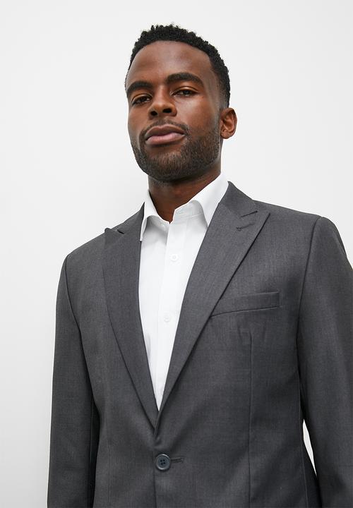 Superbalist - Slim fit 1 button blazer - charcoal