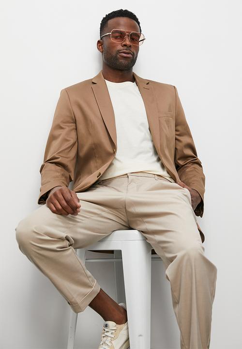 Superbalist - Cotton sateen suit jacket - mocca