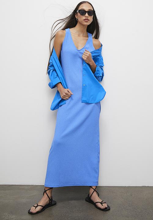 Superbalist - Texture tank dress - blue