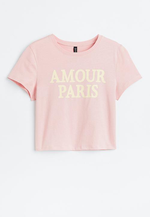 H&M - Printed cropped top - pink
