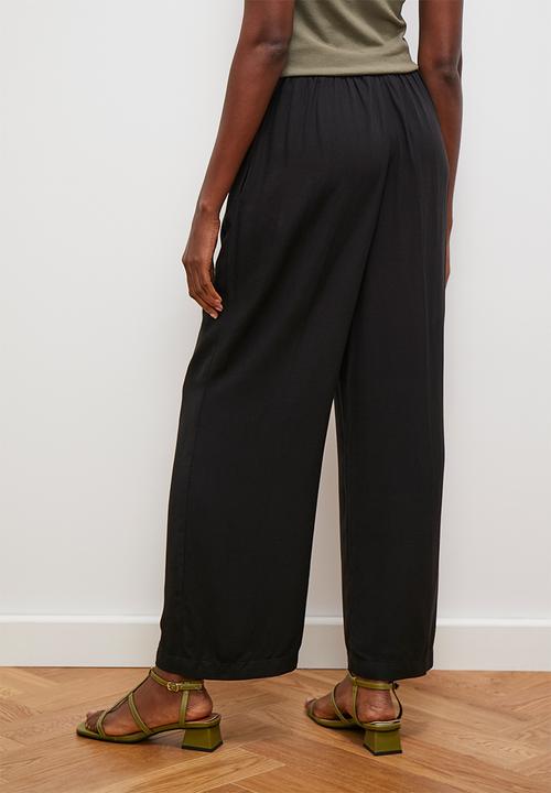 edit - Elasticated soft wide leg - black