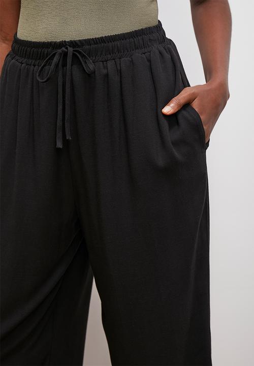 edit - Elasticated soft wide leg - black