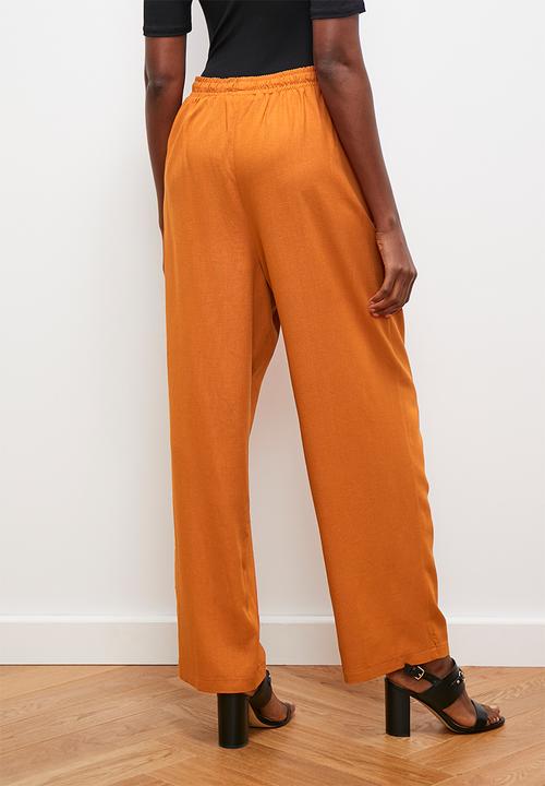 edit - Linen blend tapered trouser - rust