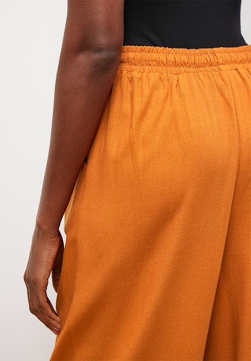 edit - Linen blend tapered trouser - rust