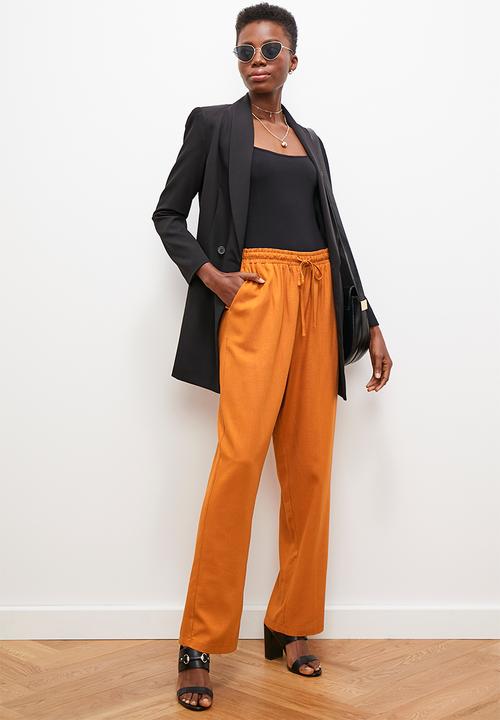 edit - Linen blend tapered trouser - rust