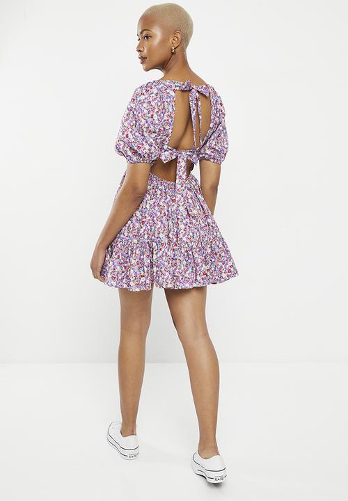 Glamorous - Ladies dress - blue texture floral