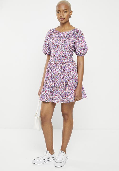 Glamorous - Ladies dress - blue texture floral
