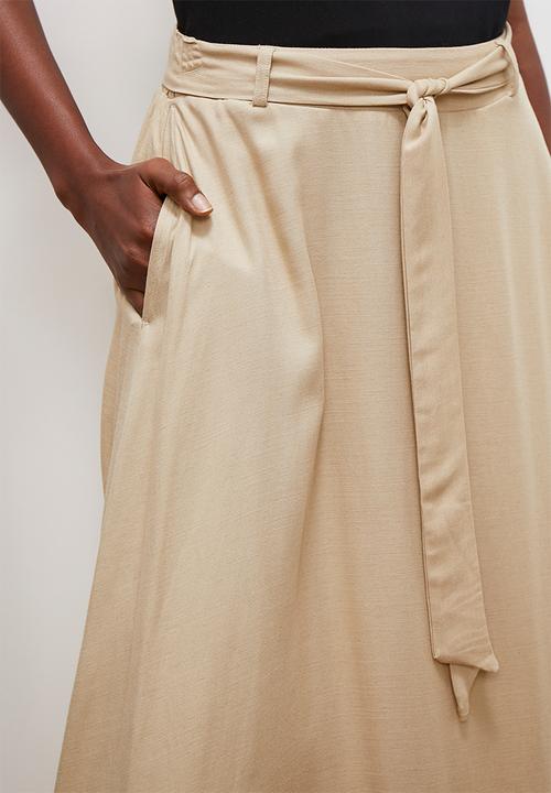 edit - Belted aline midi - tan