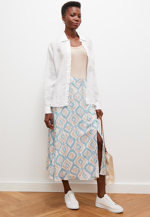 edit - A-line midi - watercolour ikat