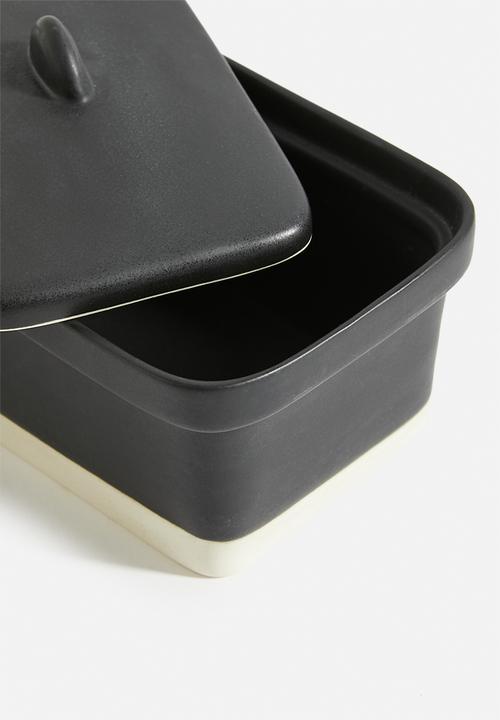Urchin Art - Butter dish - black