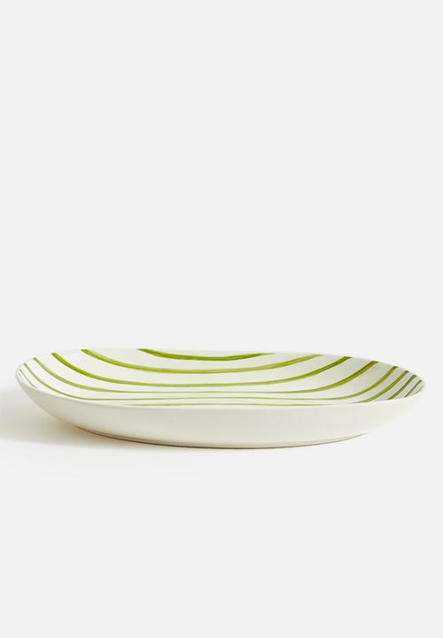 Urchin Art - Matt oval platter - olive