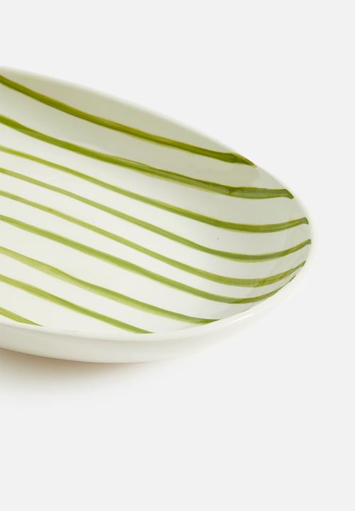 Urchin Art - Matt oval platter - olive