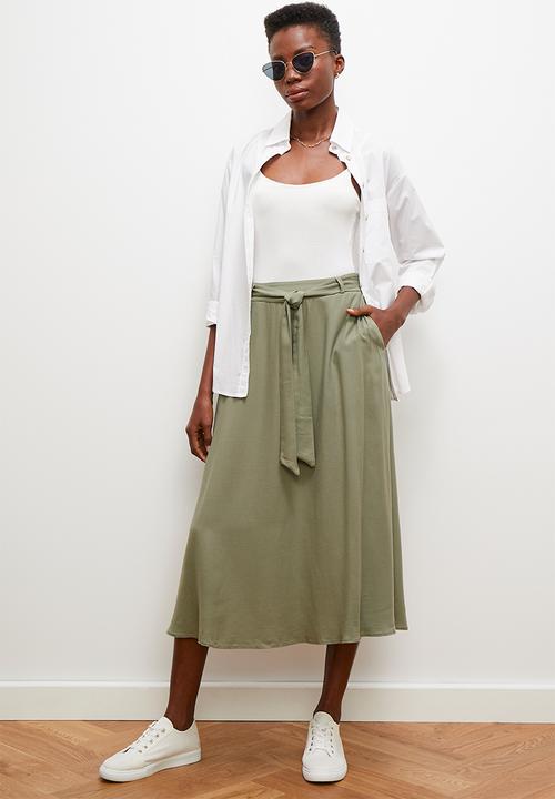 edit - Belted aline midi - sage