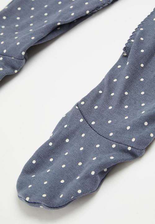 Pop Candy - Baby romper with frill neck - navy and white