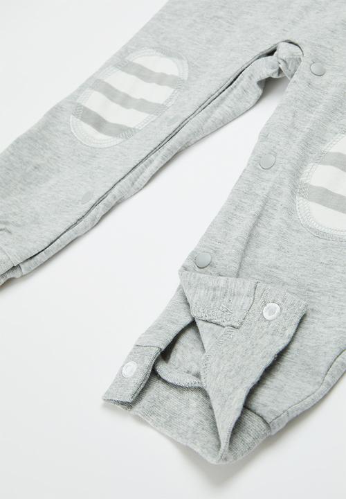 Pop Candy - Boys baby romper - grey & white