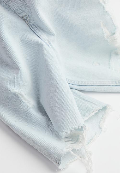 H&M - Denim dungaree shorts - light denim blue