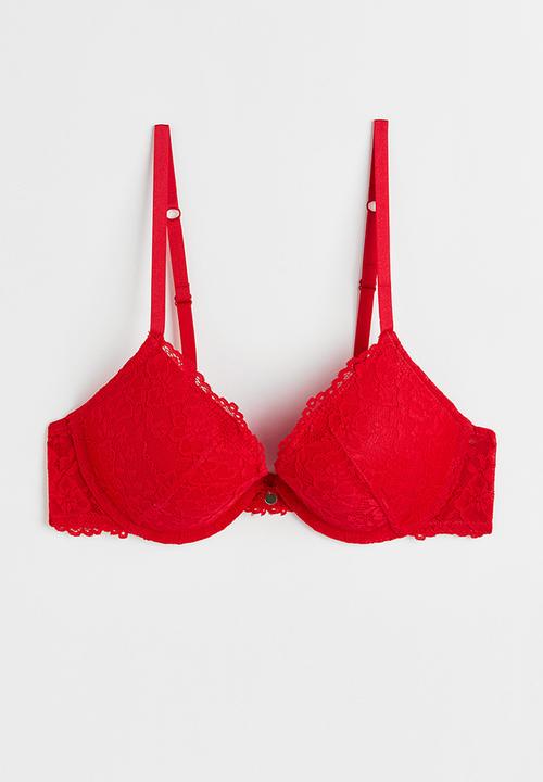 H&M - Lace push-up bra - red