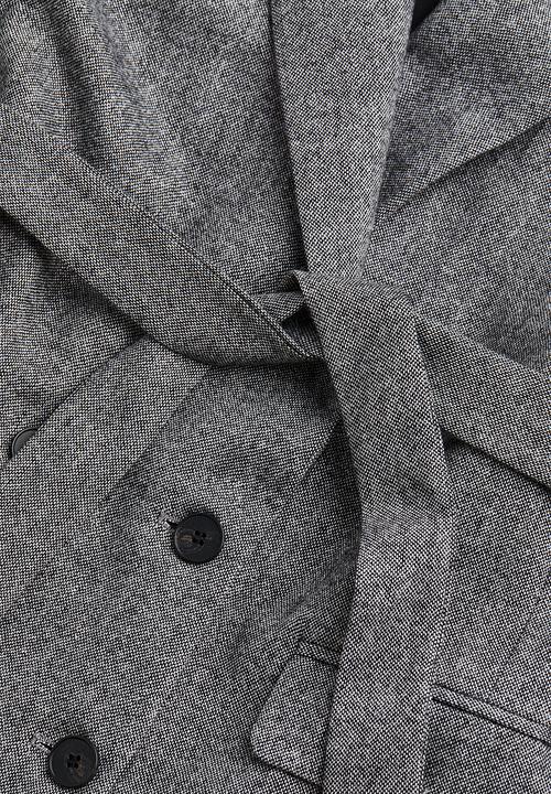 H&M - Long double-breasted blazer - black marl 