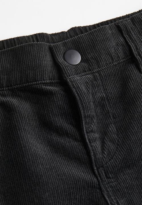 H&M - Corduroy cargo trousers - black