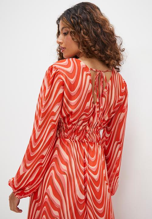 MILLA - Femme balloon sleeve midi dress - multi
