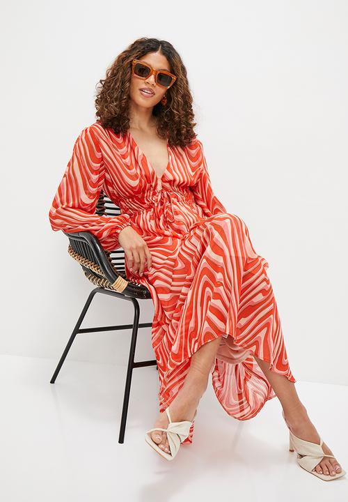 MILLA - Femme balloon sleeve midi dress - multi