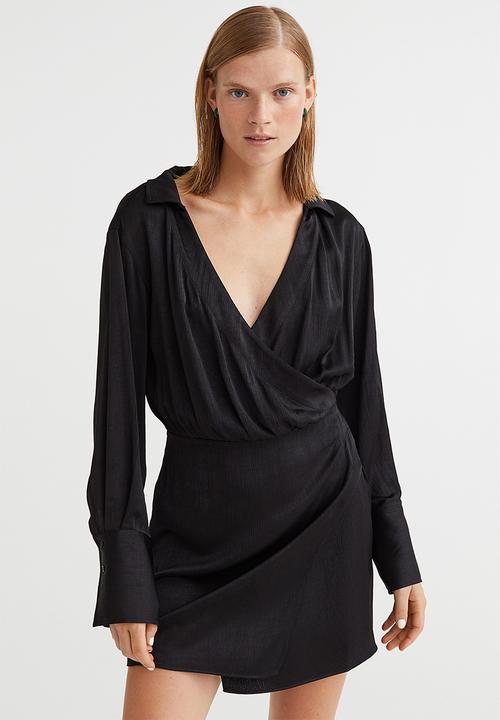 H&M - Short wrapover dress - black
