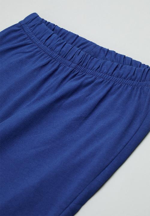 Pop Candy - Tee pant pj set - blue and white
